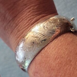 Sterling silver chunky bangle bracelet